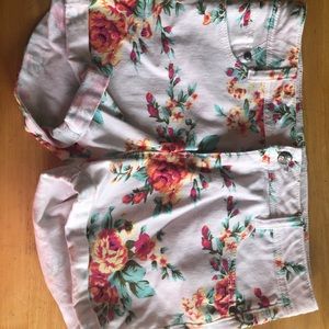 Floral Denim Shorts